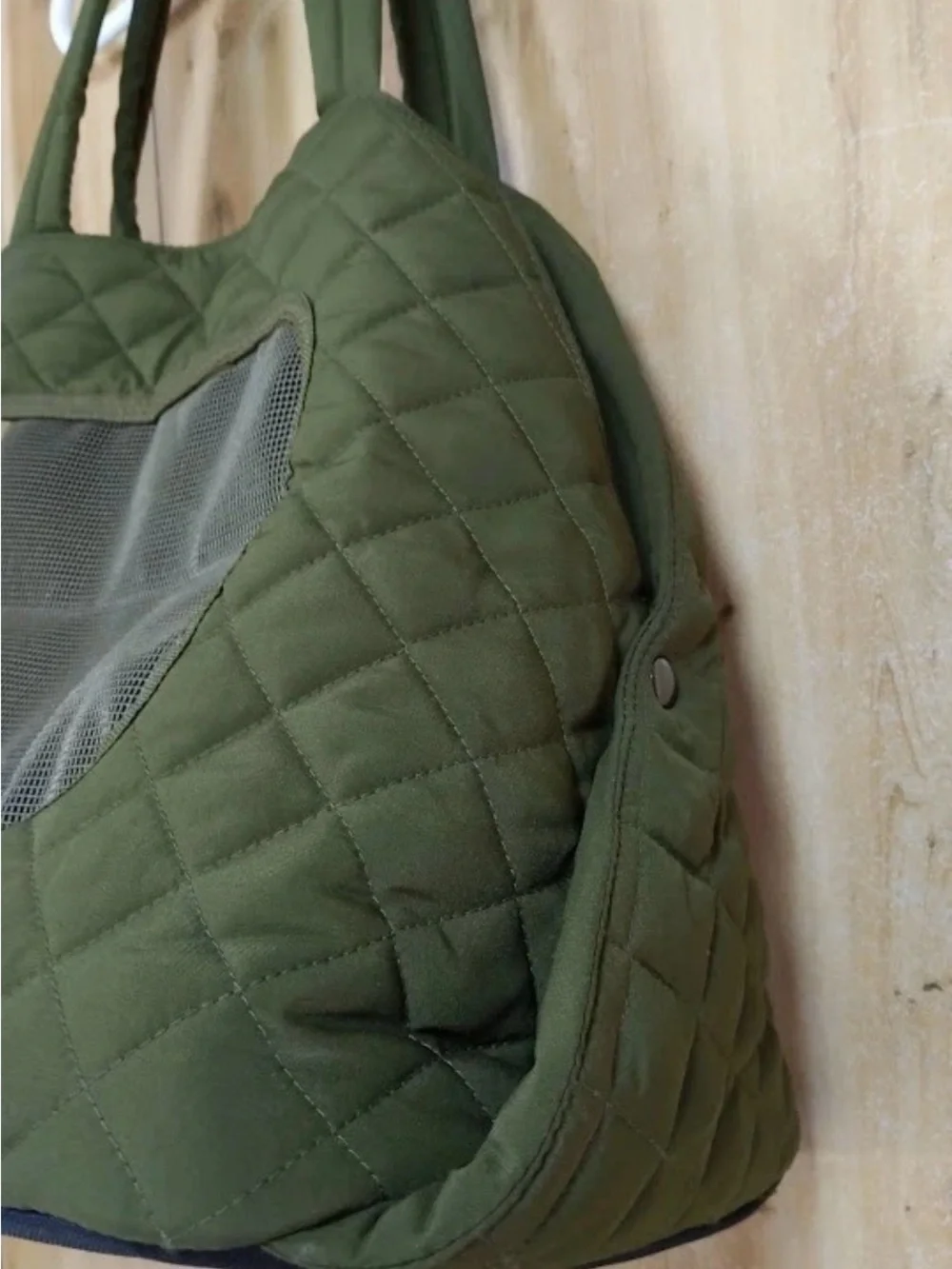Heart to Tail Quilted Pet Carrier - Olive Green